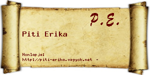 Piti Erika névjegykártya
